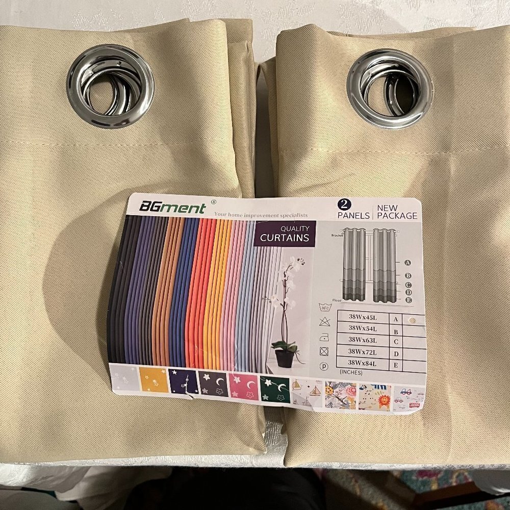 BGment Room Darkening Thermal Insulated Drapes, 2 Panels, 38x45